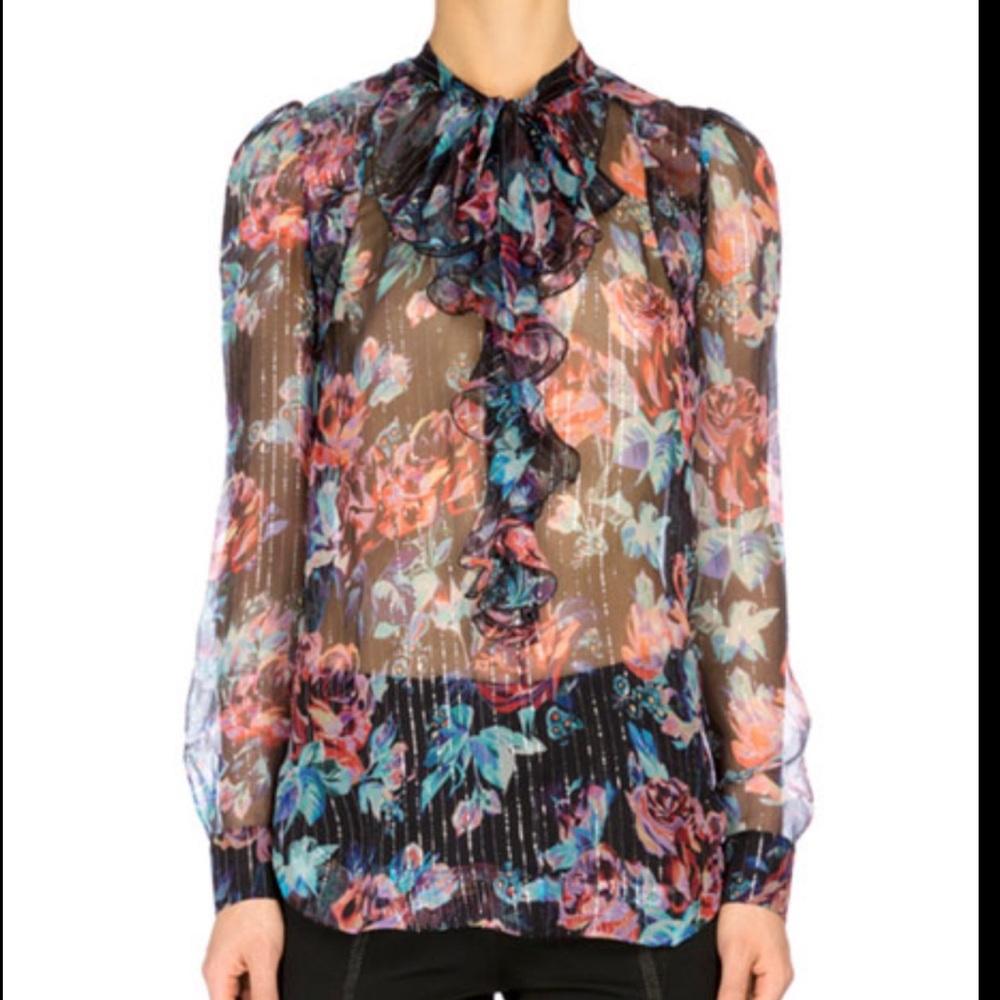 Mary Katrantzou Kennewick Silk Floral Blouse